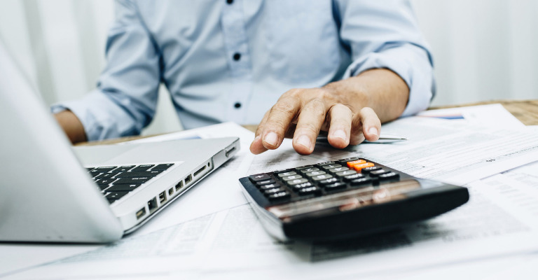 Typing on a calculator